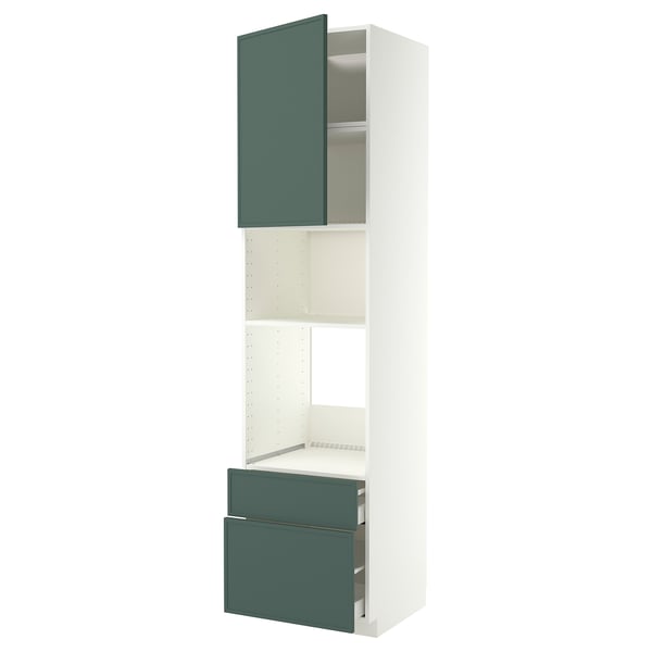 METOD / MAXIMERA Élément haut pr appareils encastrés, blanc/Aspudden gris-vert foncé, 60x60x240 cm