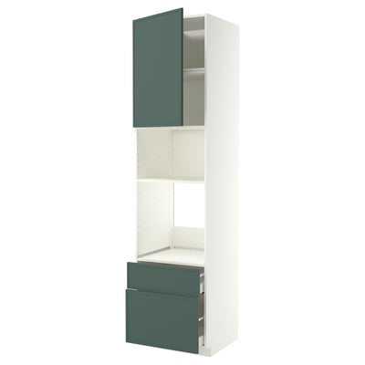 METOD / MAXIMERA Élément haut pr appareils encastrés, blanc/Aspudden gris-vert foncé, 60x60x240 cm