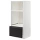 Une armoire de cuisine ikea METOD blanche avec une façade de tiroir noire. Il dispose de deux étagères et d’un tiroir coulissant.