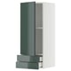 Armoire murale moderne vert brillant avec tiroirs coulissants.