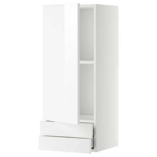 Armoire de cuisine blanche brillante avec tiroir unique, design moderne et élégant.