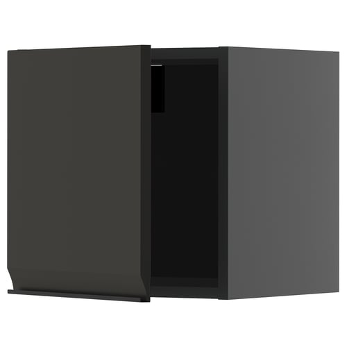 Armoire de cuisine noire moderne, forme rectangulaire, design élégant, partie intégrante du système METOD.