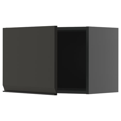 Armoire de cuisine noire moderne METOD, finition mate élégante, forme rectangulaire, design minimaliste.