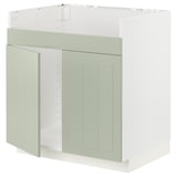 Meuble de cuisine METOD, vert, avec portes, intérieur blanc, rectangulaire, design à panneaux.