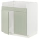 Meuble de cuisine METOD, vert, avec portes, intérieur blanc, rectangulaire, design à panneaux.