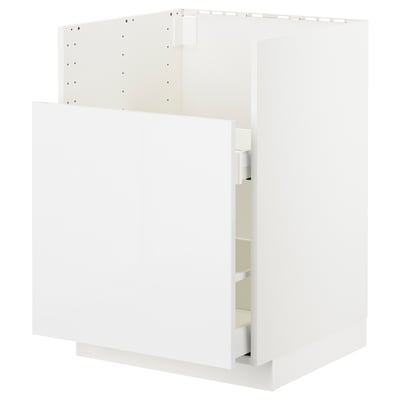 Armoire de cuisine METOD blanche avec tiroir lisse, design moderne.