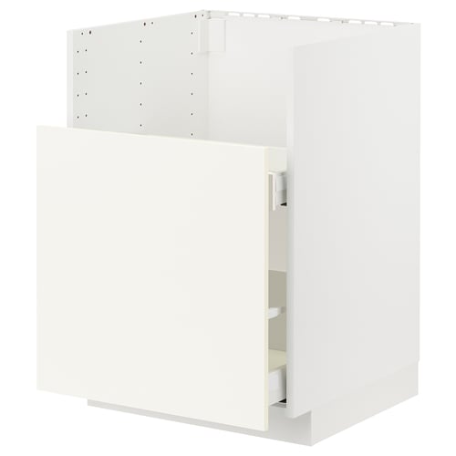 Armoire de cuisine METOD blanche ; design moderne, carré et épuré ; Cadre en panneaux de particules durable.