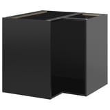 Armoire de cuisine METOD noire, rectangulaire, robuste, de couleur foncée, finition mélamine, design adapté aux coins.