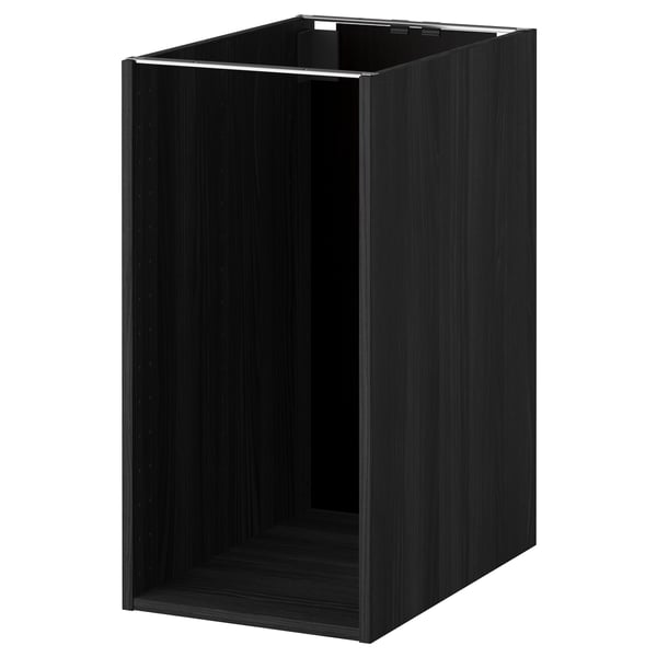 Armoire noire METOD, design épuré, forme carrée, rangement de cuisine moderne.
