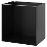 Armoire de cuisine METOD noire. Panneau mélaminé carré foncé de 18 mm, robuste, étagères pré-percées.