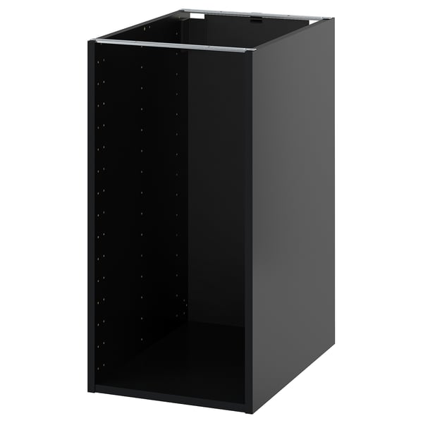 Armoire de cuisine METOD noire, moderne, résistante à l’humidité.