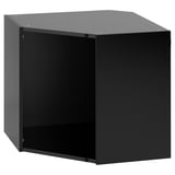 Armoire de cuisine ikea METOD noire, à façade ouverte.
