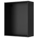 Armoire murale noire moderne au design élégant pour un rangement efficace dans la cuisine.