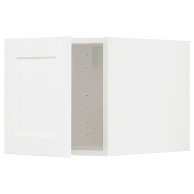 Représente une armoire de cuisine METOD blanche avec plusieurs tiroirs.