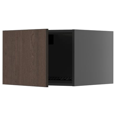 Armoire de cuisine ouverte brun foncé METOD, chêne, carrée.