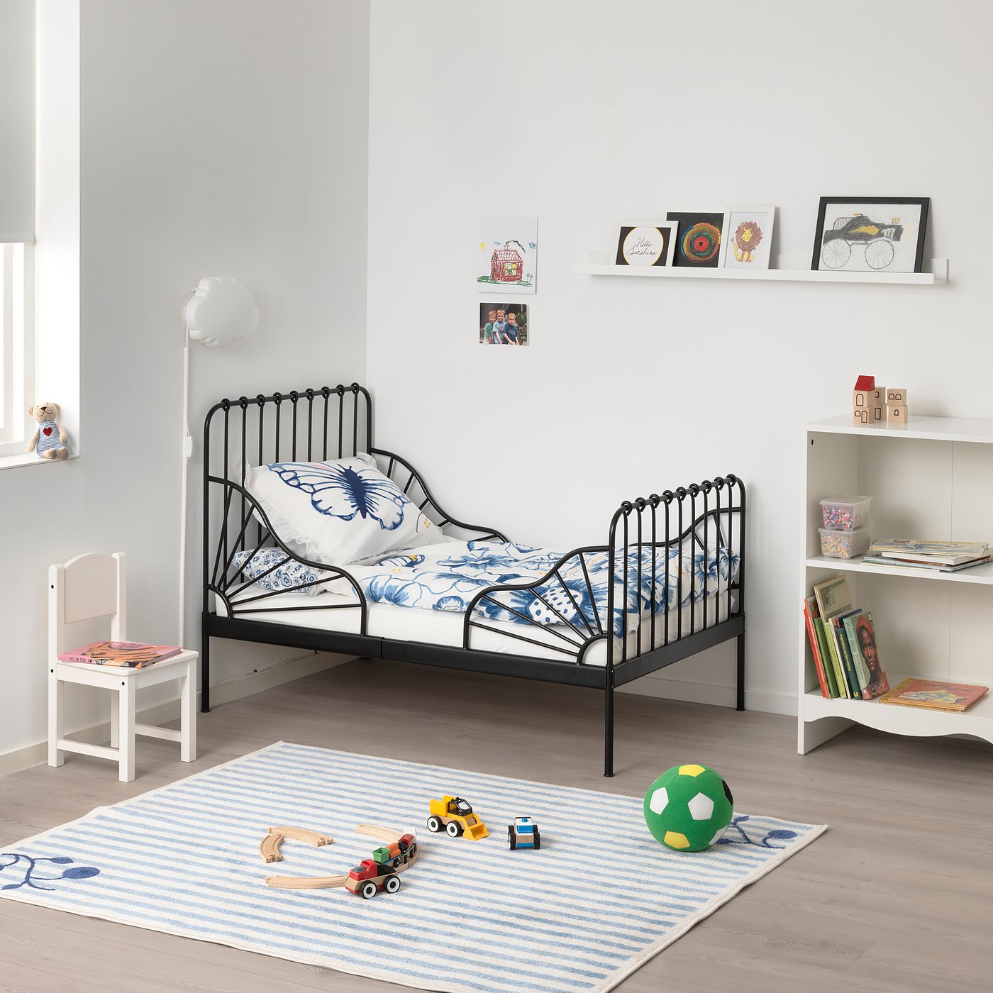 Minnen Cadre De Lit Extensible Noir 80x0 Cm Ikea