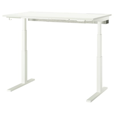 Bureau assis-debout MITTZON blanc, réglable, robuste.