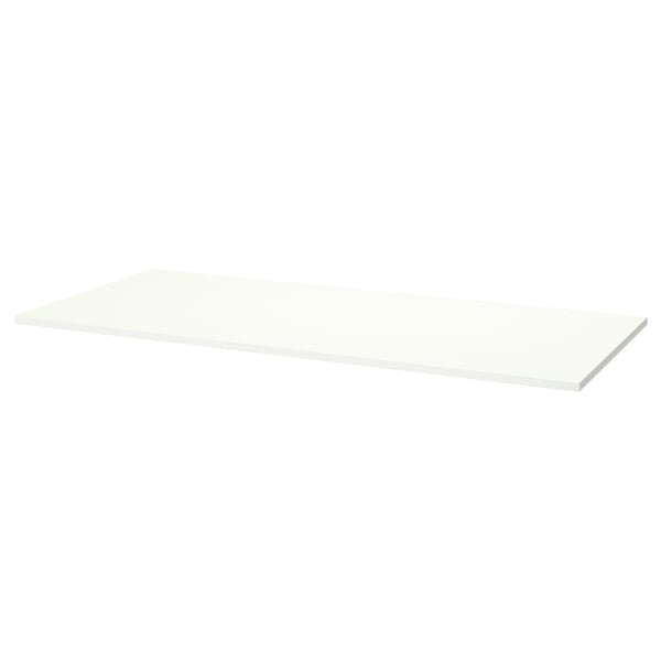 MITTZON : table de bureau rectangulaire blanche, finition mélamine, se nettoie facilement.