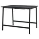 MITTZON : table haute de conférence noire avec pieds en métal et plateau en placage de frêne.