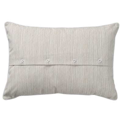 MURSENAP Coussin, beige blanc/broderie, 40x58 cm
