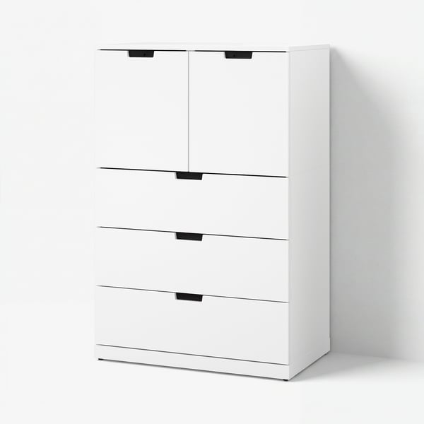NORDLI Commode 5 tiroirs, blanc, 80x122 cm