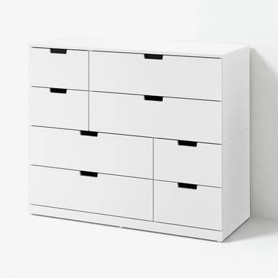 NORDLI Commode 8 tiroirs, blanc, 120x99 cm
