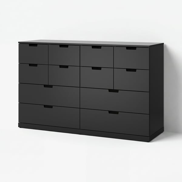 NORDLI Commode avec 12 tiroirs, anthracite, 160x99 cm