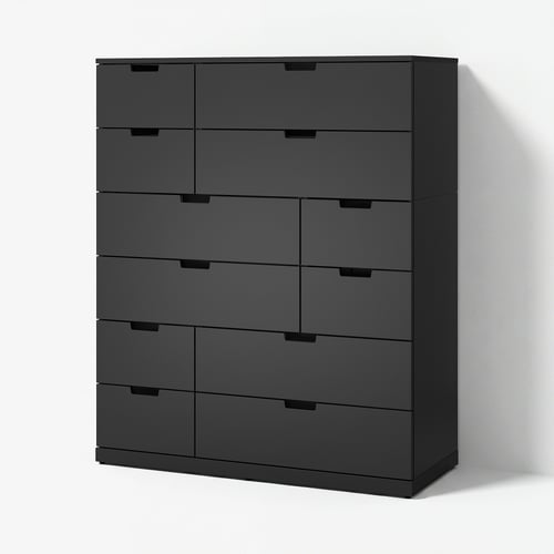 NORDLI Commode avec 12 tiroirs, anthracite, 120x145 cm