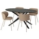 NORRMJÖLE / KRYLBO Table et 4 chaises, noir marbré/Tonerud beige foncé, 170x97 cm