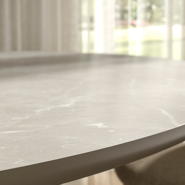 NORRMJÖLE Table, beige marbré/beige, 170x97 cm