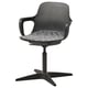 Chaise de bureau ODGER noire avec accoudoirs, hauteur réglable, pivotante et design moderne.