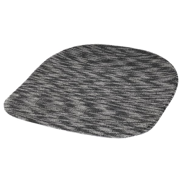 Coussin d’assise ODGER, noir, rembourrage doux, en forme de larme, dessous antidérapant.