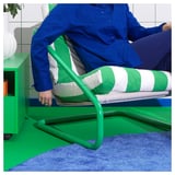 ÖNNESTAD Jeu de coussin pour fauteuil, vert/blanc/Radbyn