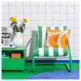 ÖNNESTAD Jeu de coussin pour fauteuil, vert/blanc/Radbyn