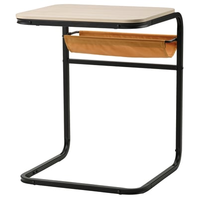 OLSERÖD Table d'appoint, anthracite/motif bouleau jaune foncé, 53x50 cm