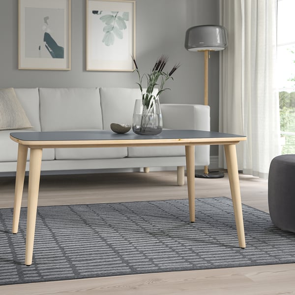 OMT NKSAM Table basse anthracite bouleau 115x60 cm IKEA OMT NKSAM Table basse anthracite bouleau 115x60 cm IKEA