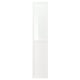 Armoire OXBERG blanche en verre transparent, design moderne et minimaliste.
