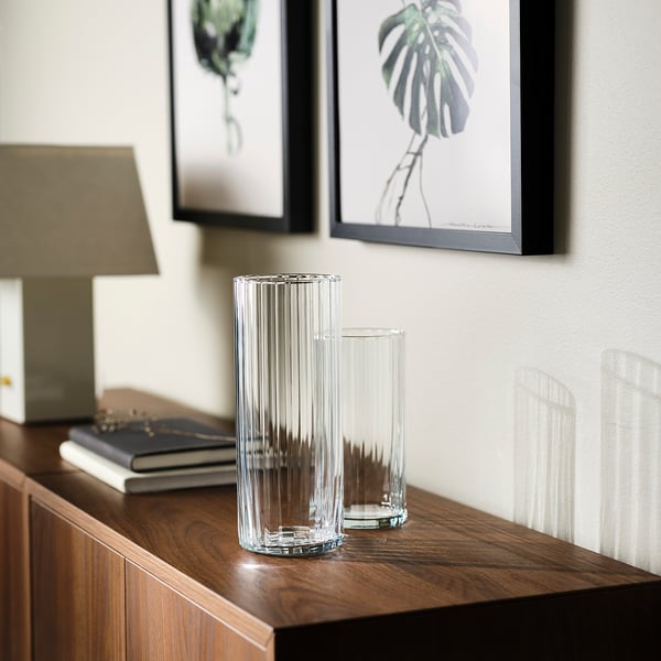 PÄRLGLADA Vase, verre transparent, 24 cm