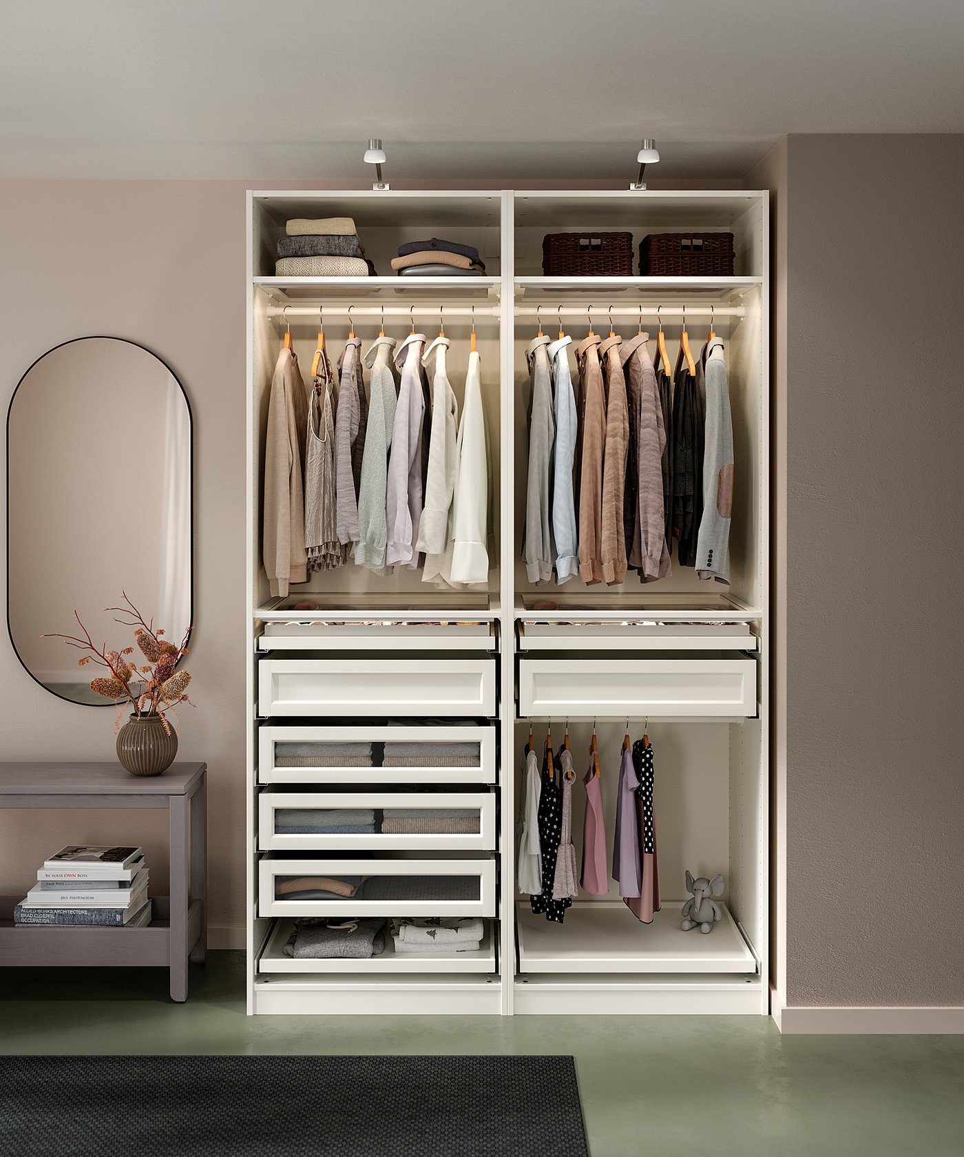 Pax 2 Caissons Armoire Blanc 200x58x236 Cm Ikea