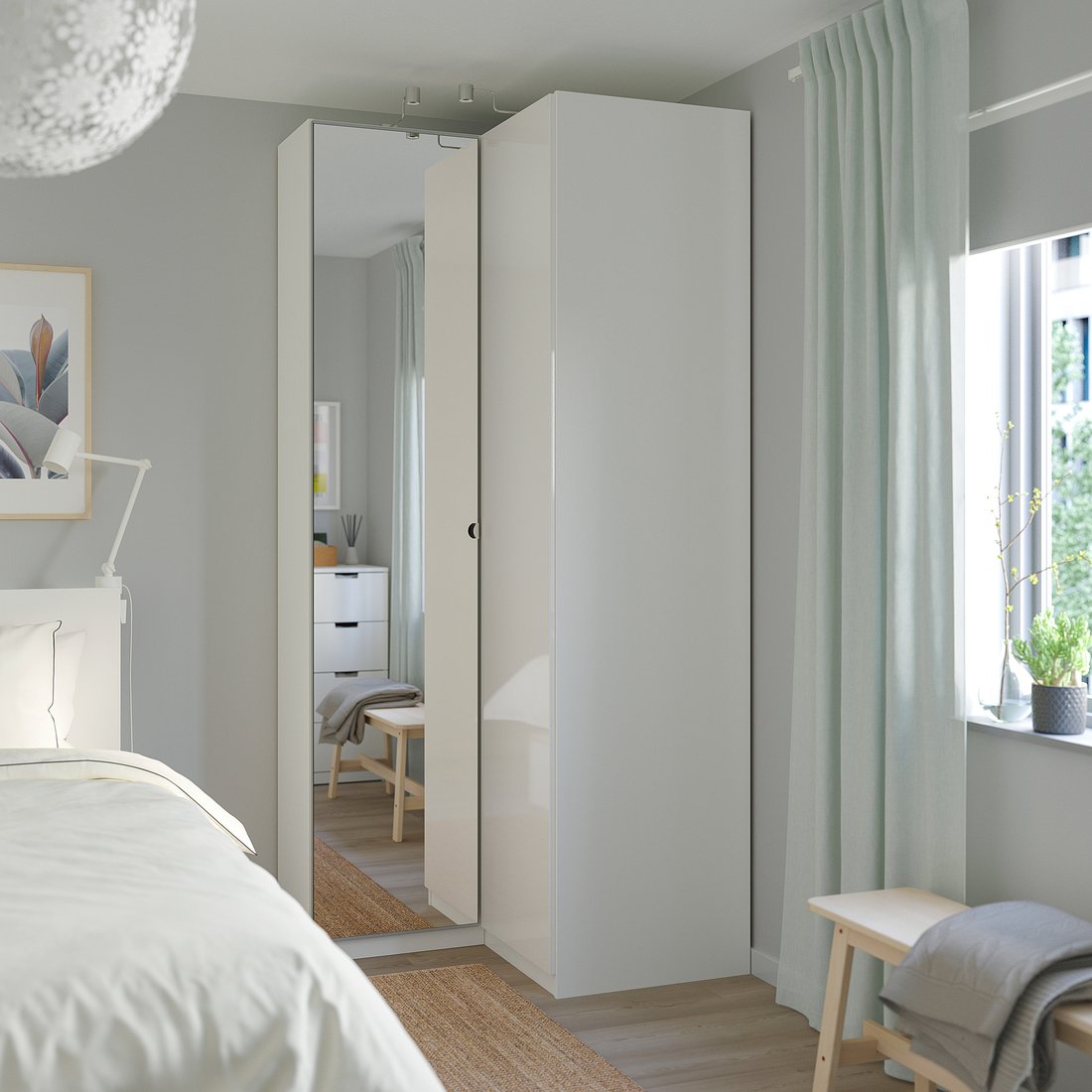 PAX Armoire d'angle, blanc, Fardal Vikedal, 111/88x236 cm IKEA