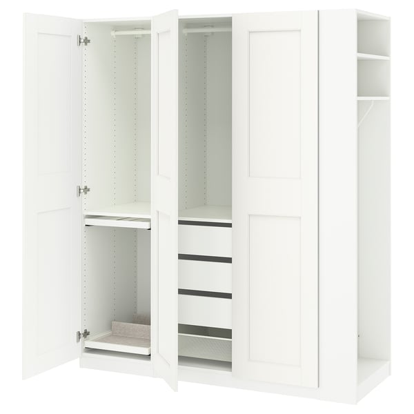 PAX / GRIMO Combinaison armoire, blanc blanc/blanc, 170x60x201 cm