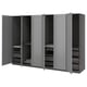 PAX / GULLABERG Combinaison armoire, gris foncé/gris, 300x60x201 cm