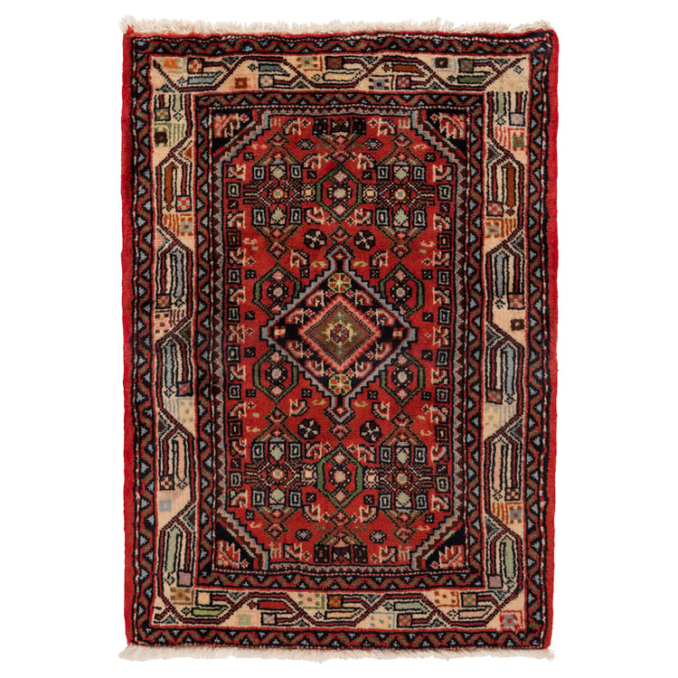 Tapis Kilim Berbère Nouée à la Main en Laine Motif Ethnique Beige Gris