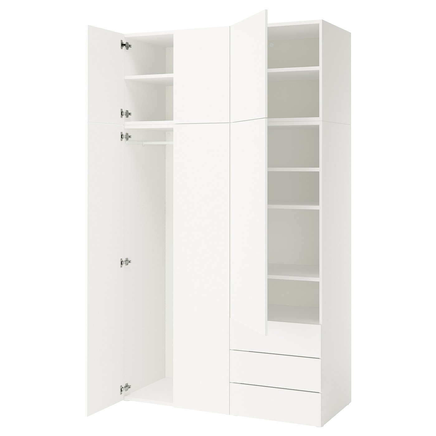METOD armoire avec tablettes, blanc/Vallstena blanc, 60x37x200 cm