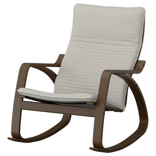 POÄNG Fauteuil à bascule, motif noyer/Knisa beige clair