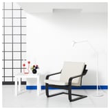 POÄNG Fauteuil dossier bas, brun noir/Katorp écru/beige