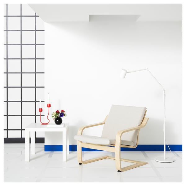 POÄNG Fauteuil dossier bas, écru/beige/Katorp écru/beige