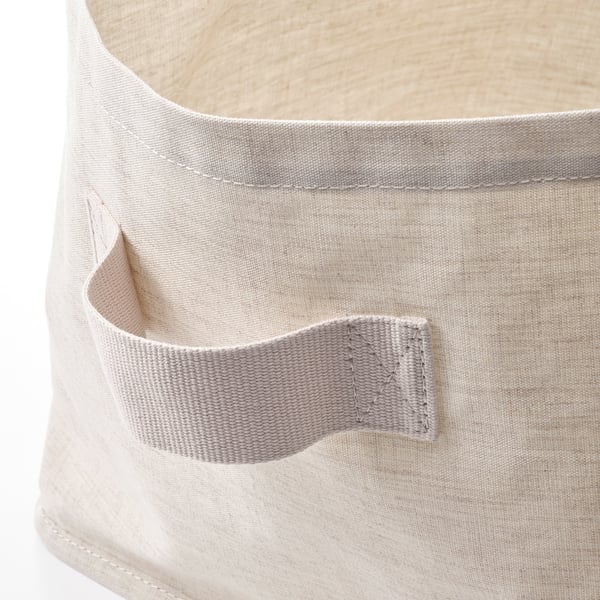 PURRPINGLA Corbeille, textile/beige, 30x25x25 cm
