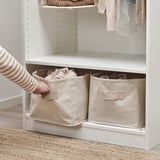 PURRPINGLA Corbeille, textile/beige, 30x25x25 cm