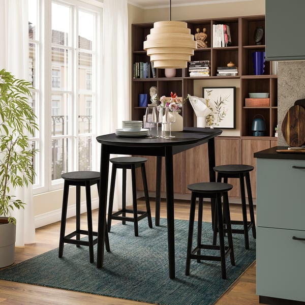 RÄVSTEN Tabouret de bar, hauteur plateau noir, 62 cm